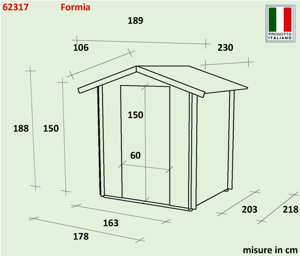 Casetta in Legno Formia - 3.88 mq con Spessore Pareti 16 mm - ALCE - Idea giardino