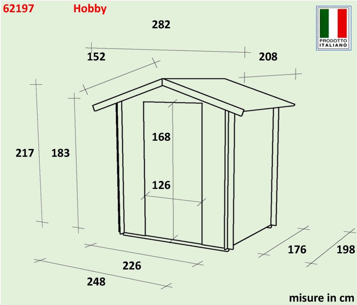 Casetta in Legno Hobby - 4.90 mq con Spessore Pareti 19 mm - ALCE - Idea giardino