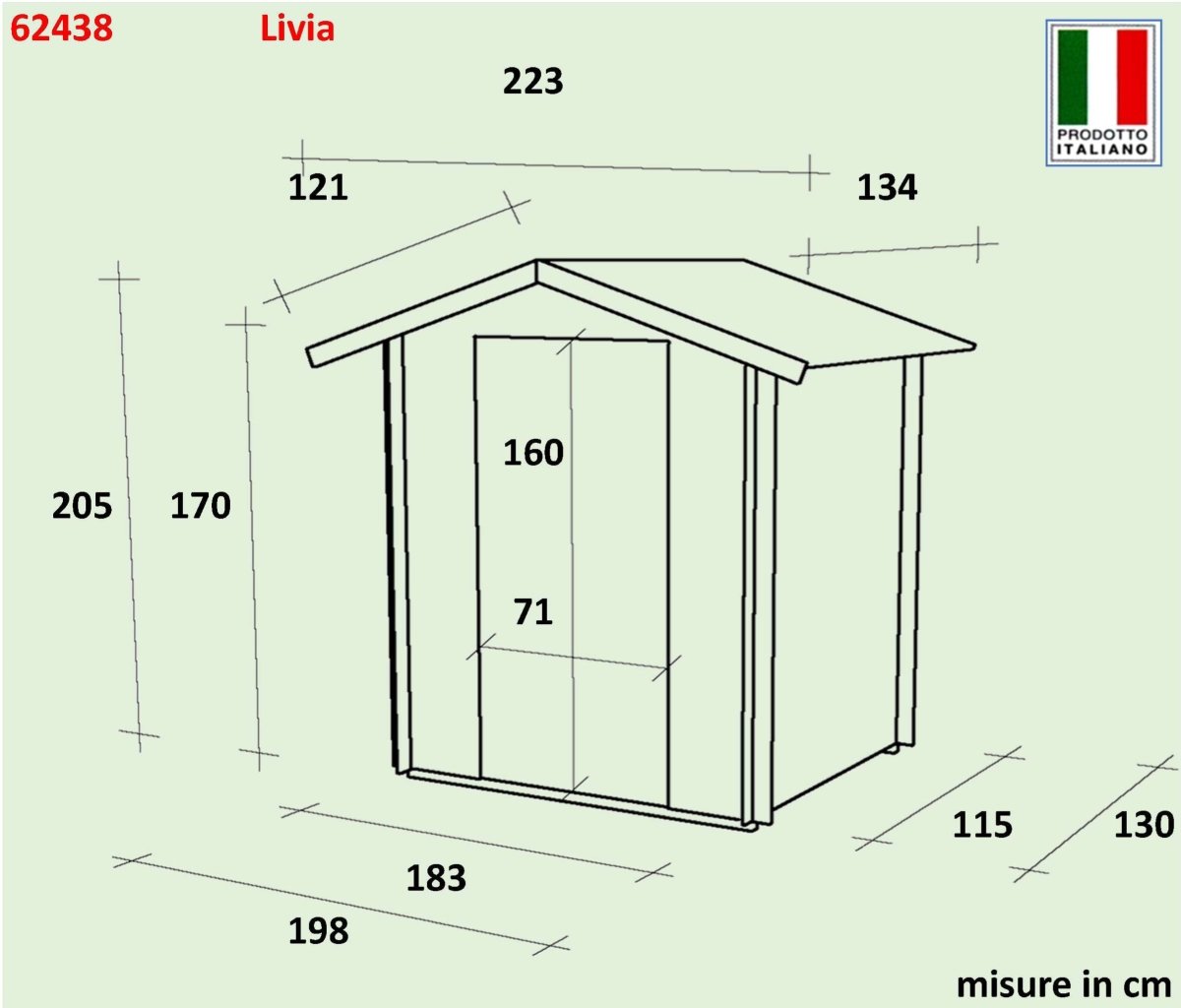 Casetta in Legno Livia - 2.57 mq con Spessore Pareti 16 mm - ALCE - Idea giardino