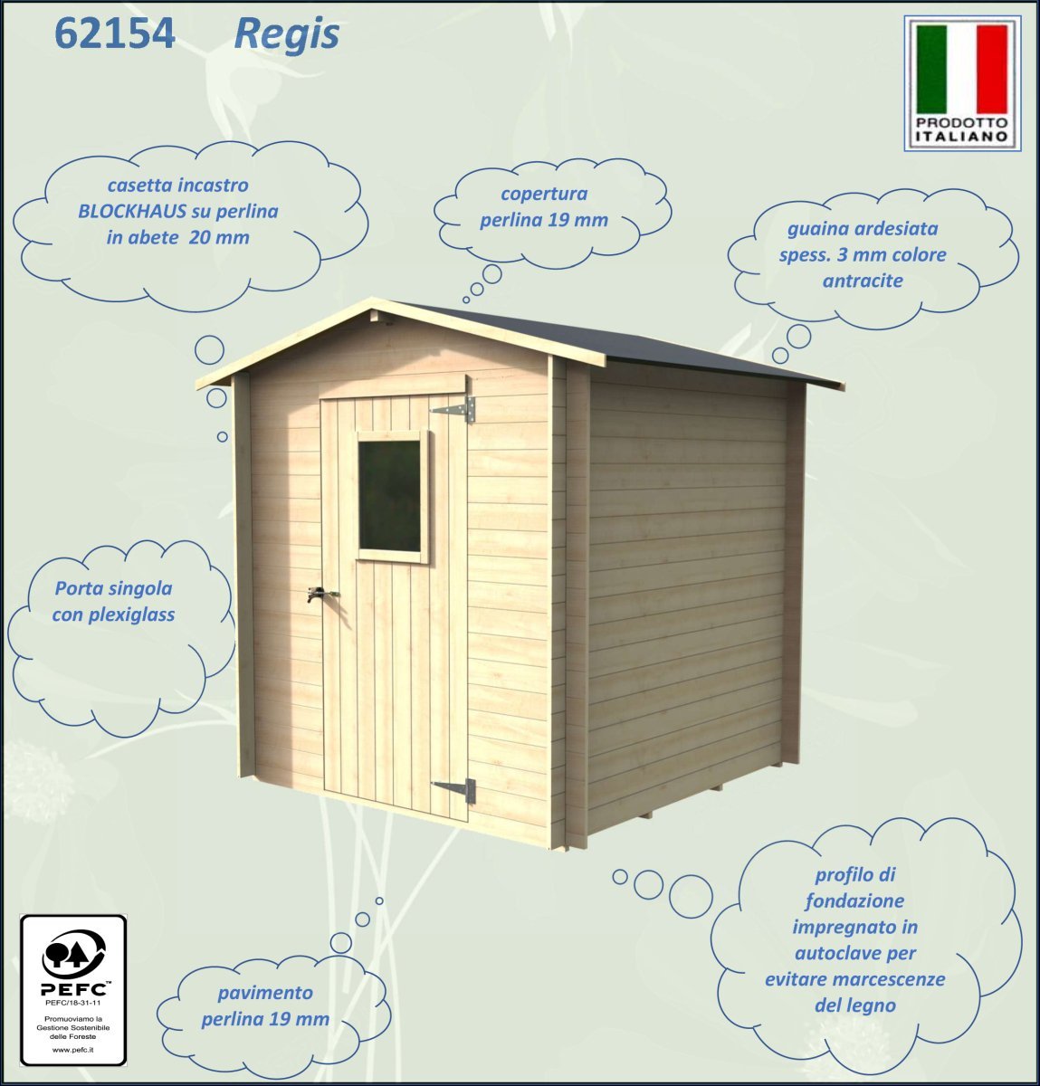 Casetta in Legno Regis - 3.92 mq con Spessore Pareti 19 mm - ALCE - Idea giardino