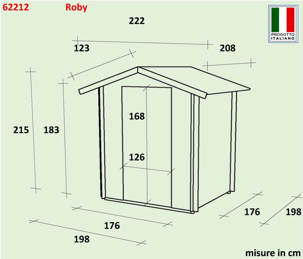 Casetta in Legno Roby - 3.92 mq con Spessore Pareti 19 mm - ALCE - Idea giardino