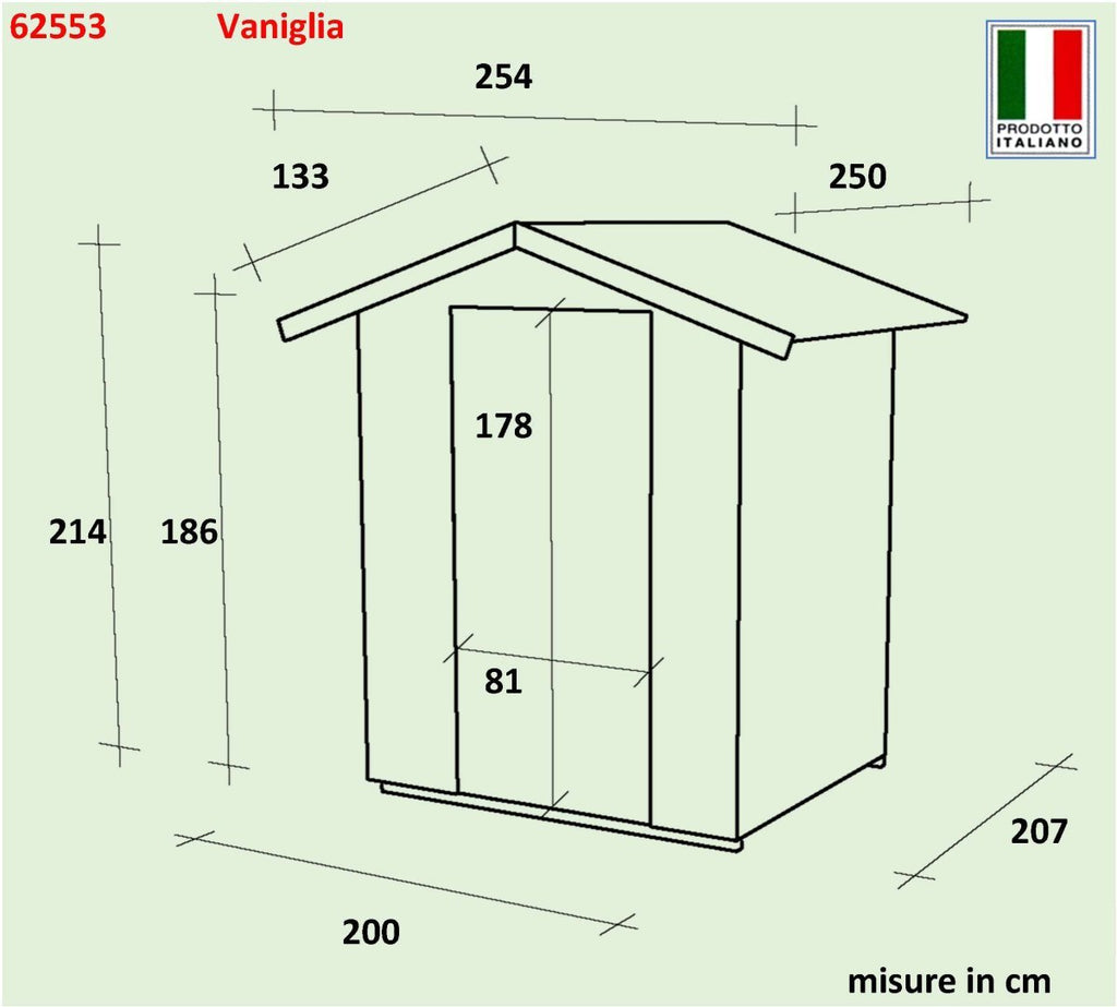 Casetta in Legno Vaniglia - 4.14 mq con Spessore Pareti 19 mm - ALCE - Idea giardino