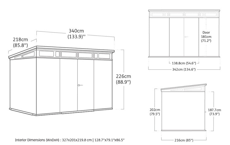 Casetta in Resina Artisan 11x7 - Grigio, 7,4 mq - Keter - Idea giardino