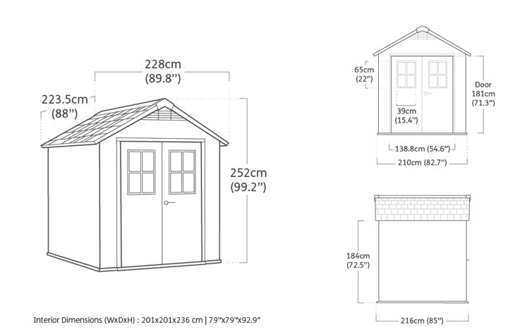 Casetta in Resina Newton 757 - Effetto Legno, 4,5 mq - Keter - Idea giardino