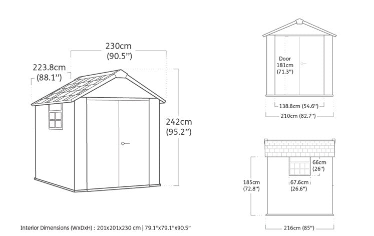 Casetta in Resina Oakland 757 - Grigio, 4,5 mq - Keter - Idea giardino