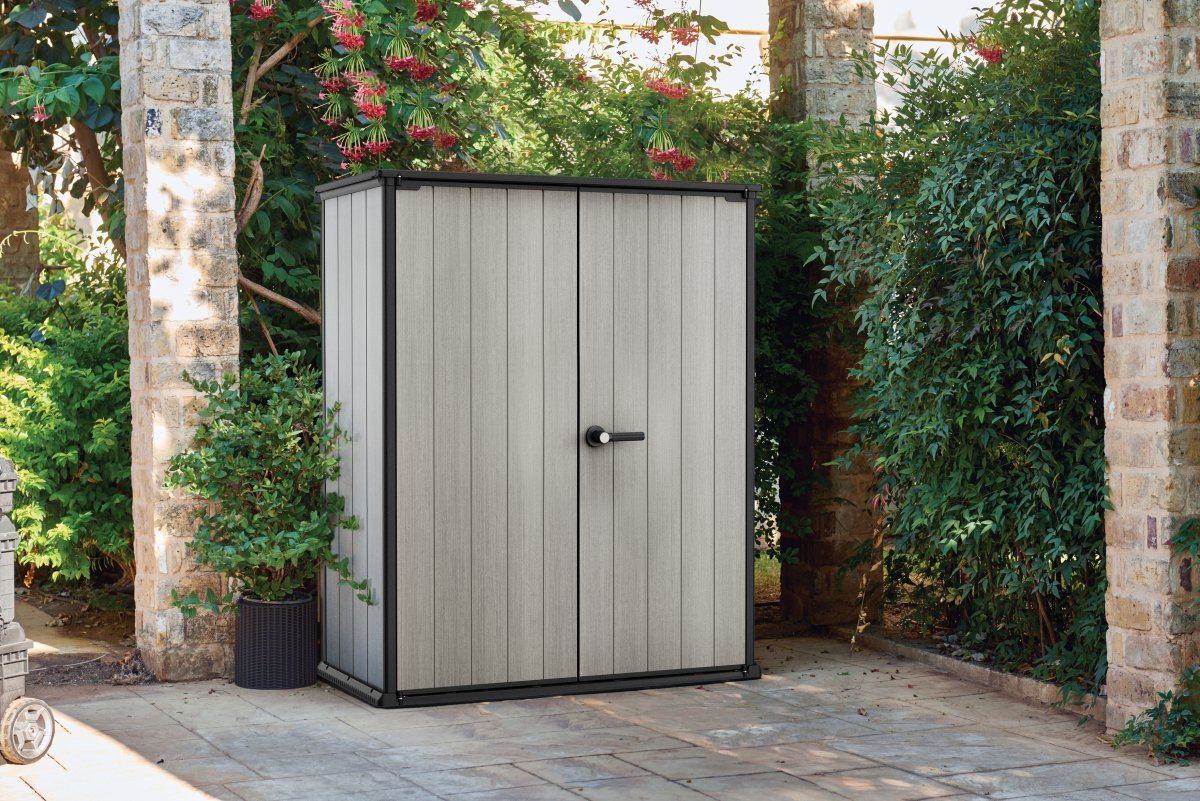 Porta Attrezzi in Resina High-Store+ Grigio, 1,03 m², Capacità 1400L - Keter - Idea giardino