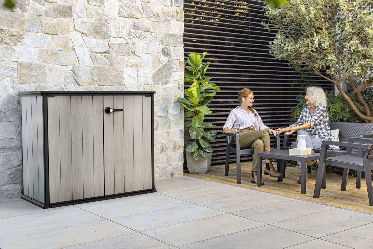 Porta Attrezzi in Resina Patio-Store Grigio, 1,03 m², Capacità 1000L - Keter - Idea giardino